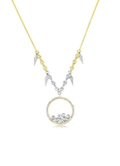 Shaker Necklace with Diamond Bezels