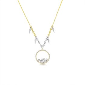 Shaker Necklace with Diamond Bezels