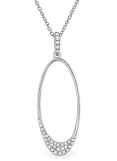 N1114W Oval Diamond Drop Necklace