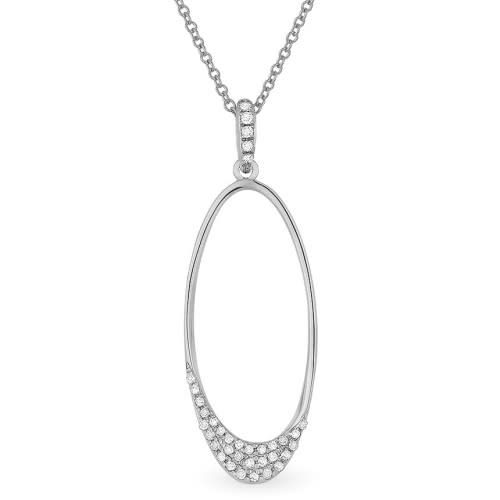 Madison L N1114W Oval Diamond Drop Necklace
