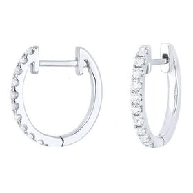 E1077W diamond hoop earrings