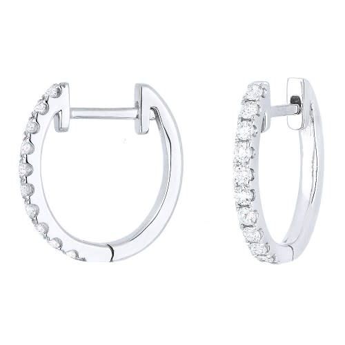 E1077W diamond hoop earrings