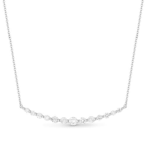 Madison L 14kt curved diamond bar necklace