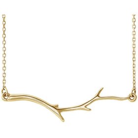 14kt yellow gold branch necklace