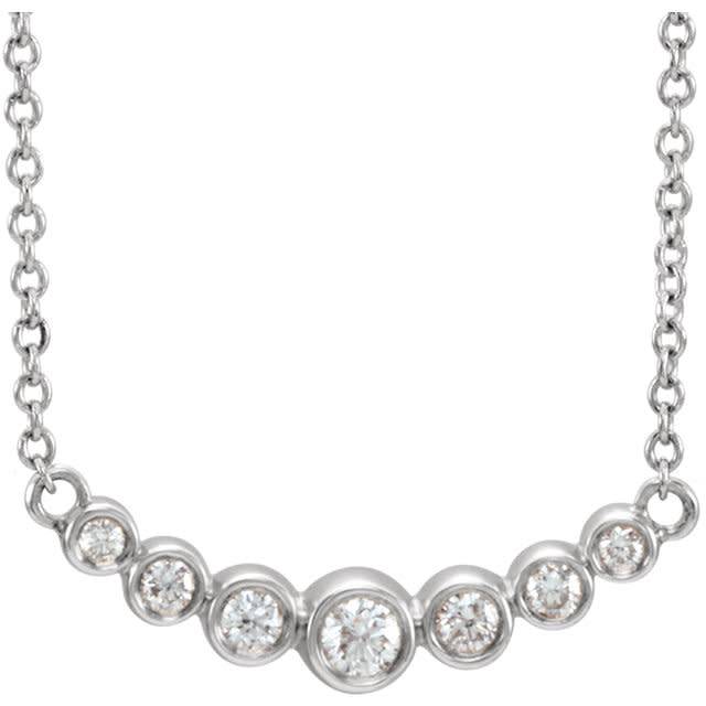 Curved Diamond Bezel Necklace