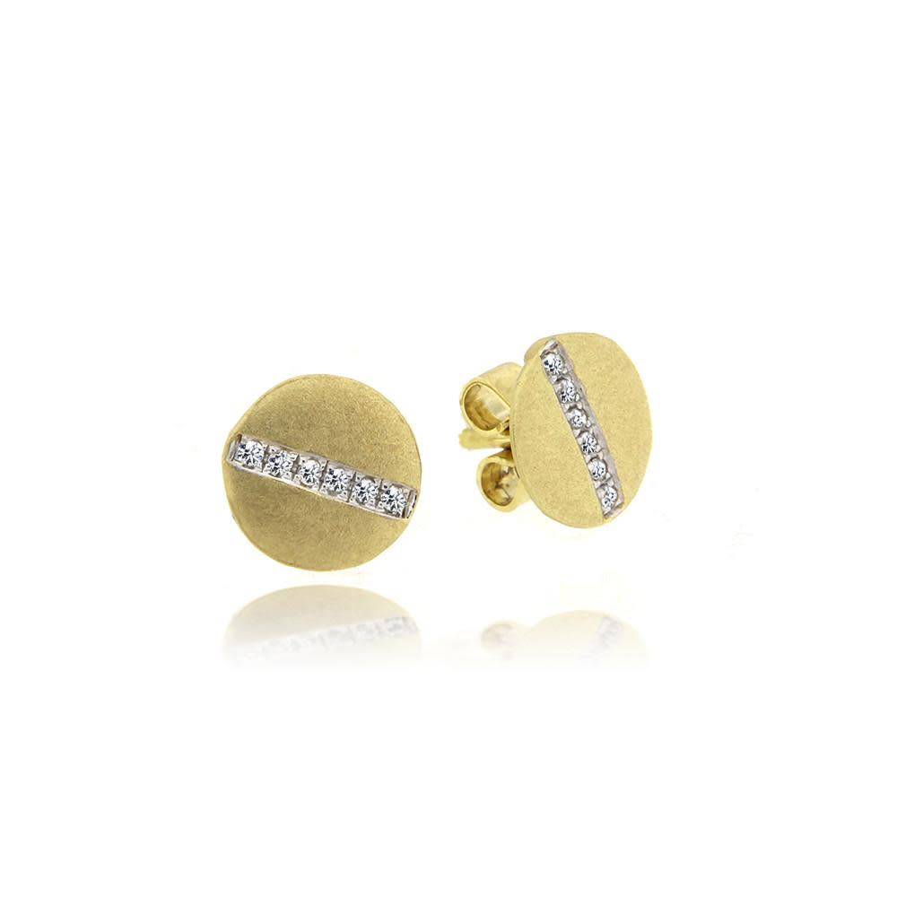 Meira T E10053 Brushed Yellow Gold Studs