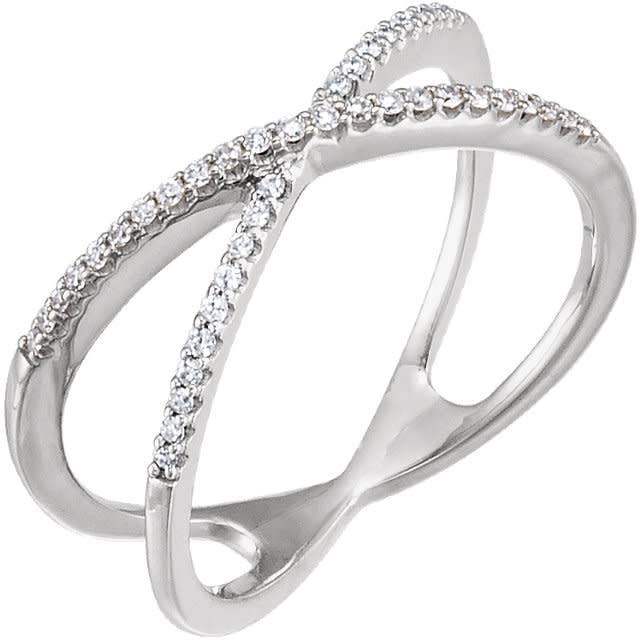 14kt gold criss cross diamond band