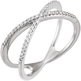 14kt gold criss cross diamond band