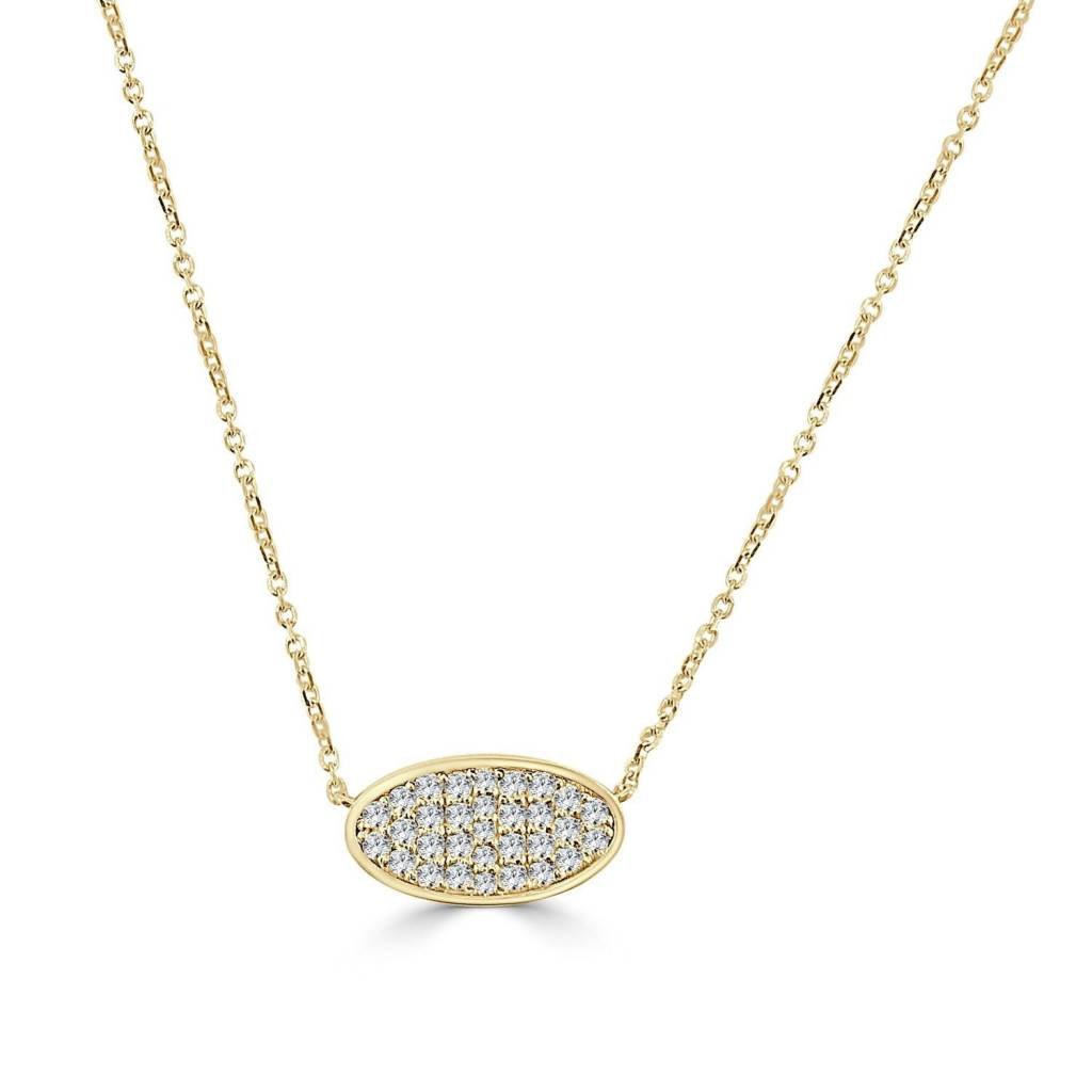 Sabrina N248 Pave Oval Diamond Necklace