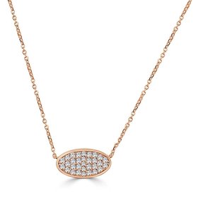 N248 Pave Oval Diamond Necklace
