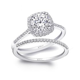 LC5410 thin halo engagement ring setting