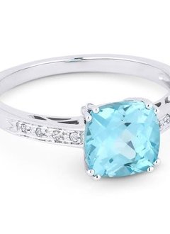 R1108 Aquamarine & Diamond Ring