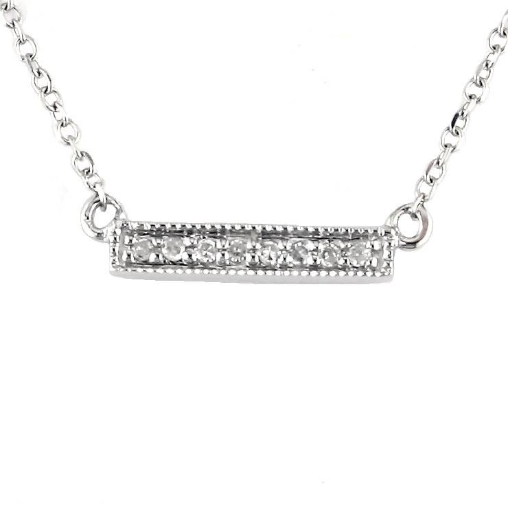 Lau 14kt Rose Gold Mini Diamond Bar Necklace