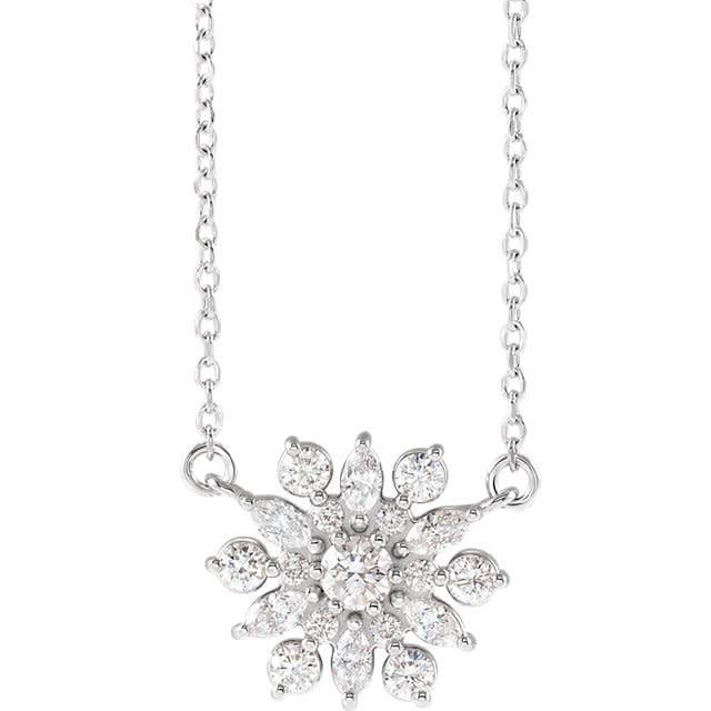 86948 Vintage Style  1/2 Carat Diamond Pendant Necklace