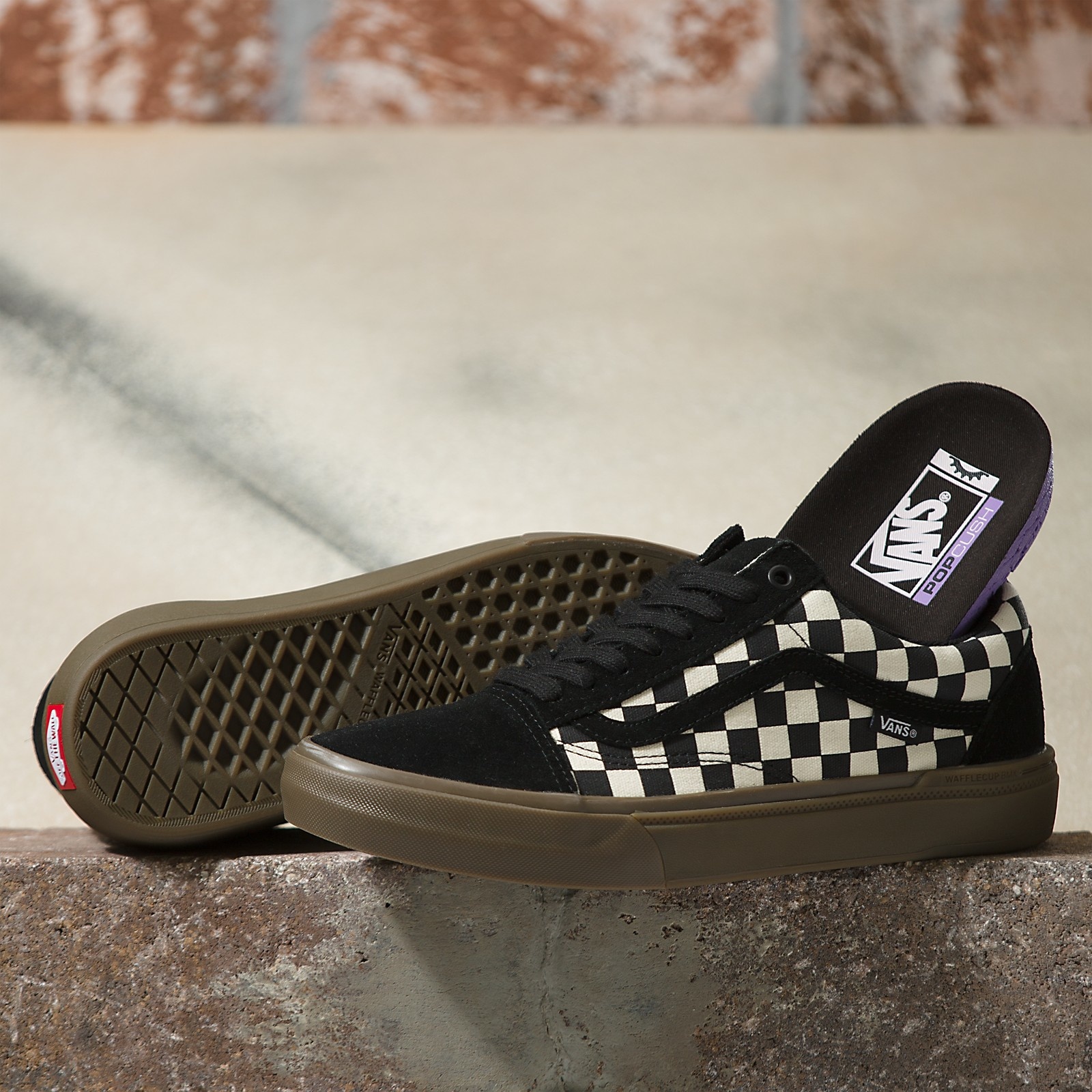 Vans Checkerboard BMX Old Skool Shoe - Black/Dark Gum