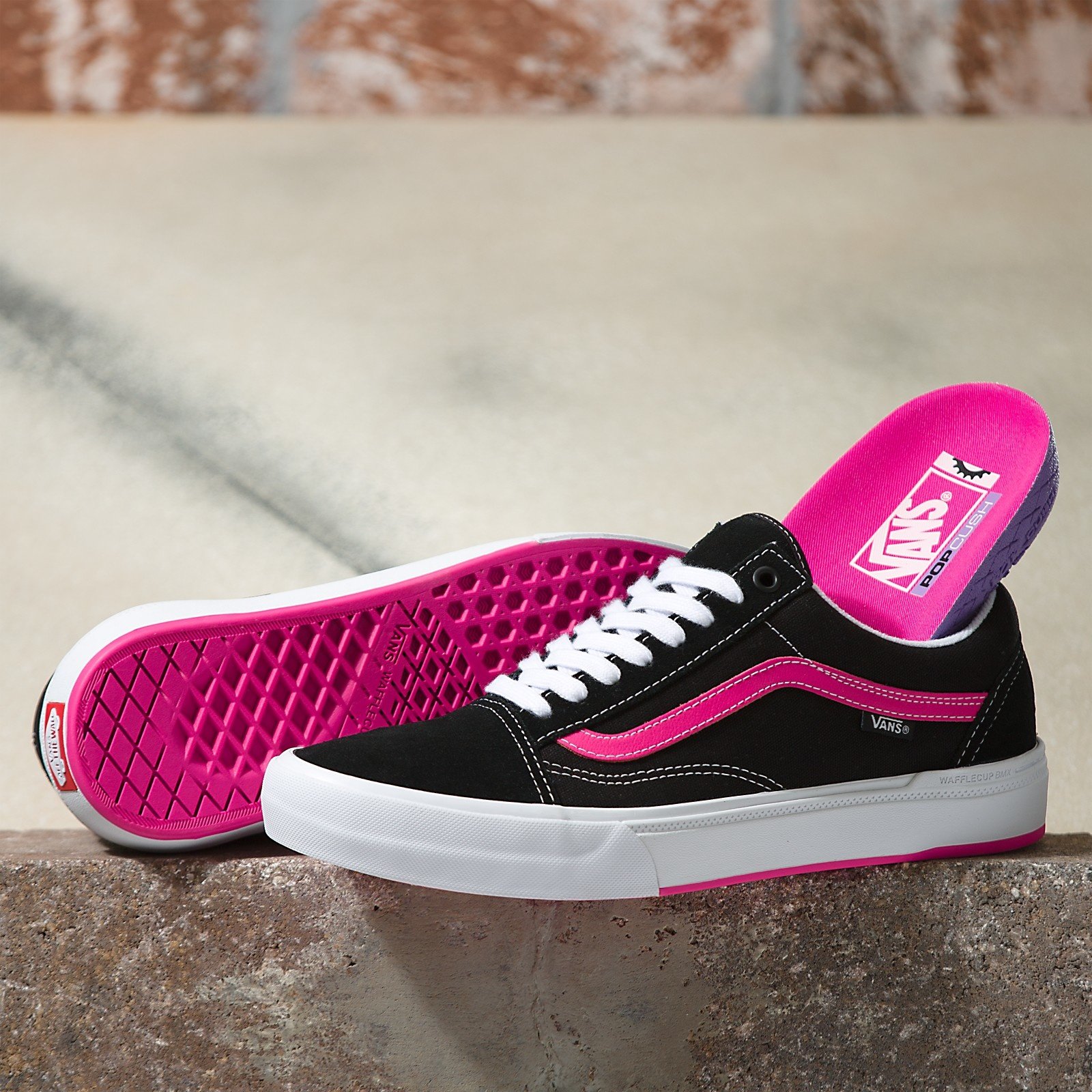 Vans BMX Old Skool Shoe - Black/Neon Pink - The Boiler Room