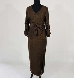 WHY 2PC Skirt Set w Puffy Long Sleeve