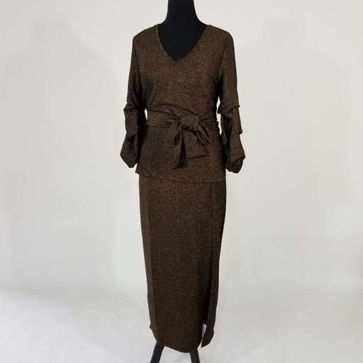 WHY 2PC Skirt Set w Puffy Long Sleeve