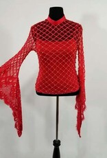 Fashion Terminal Mesh Long Bell Sleeve w Lace Top