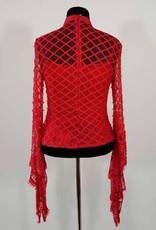 Fashion Terminal Mesh Long Bell Sleeve w Lace Top