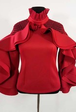 WHY Scuba Top w Lace and Ruffled Design