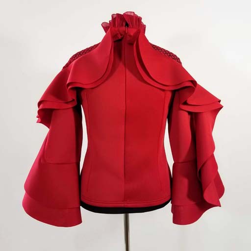 WHY Scuba Top w Lace and Ruffled Design