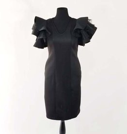 Scuba Dress w Double Bell Sleeve