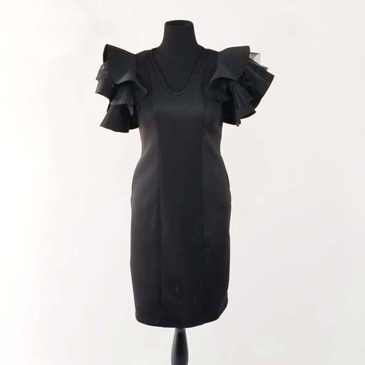 Scuba Dress w Double Bell Sleeve