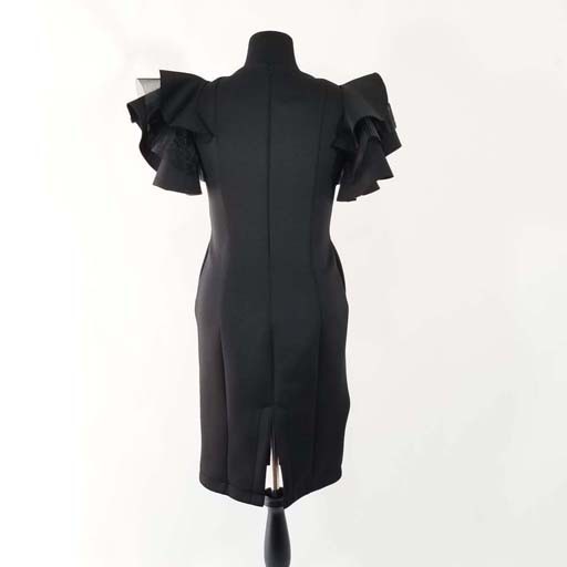 Scuba Dress w Double Bell Sleeve