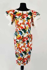 Scuba Multi Dress w Bell Sleeve