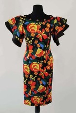 Scuba Multi Dress w Bell Sleeve