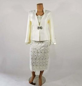 Nina Massini Silky w Lace 3PC Skirt Suit