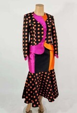 Terramina Multi Polka Dot Print 2PC Skirt Suit