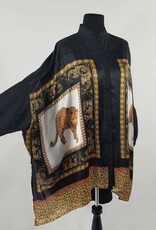 High Low Long Sleeve Shirt w Tiger Print