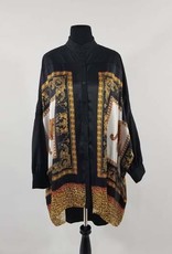 High Low Long Sleeve Shirt w Tiger Print