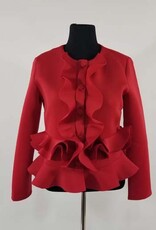 WHY Scuba Long Sleeve Top W Ruffle