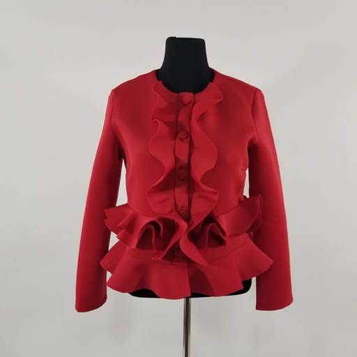 WHY Scuba Long Sleeve Top W Ruffle