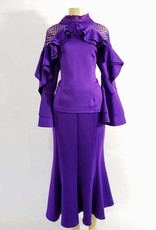 Serafina Scuba w Lace  2PC Skirt Suit