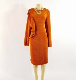 Pleated Long Sleeve  Dress