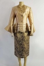 Terramina 2PC Leopard Print Skirt Suit