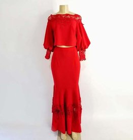 2PC Skirt Set w Lace