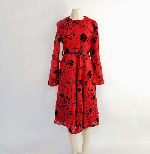 Novelty Long Sleeve Long dress w Belt