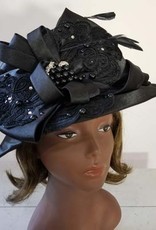 Satin Hat w Lace and Bow Design