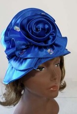 Satin Hat w Lace and Flower Design