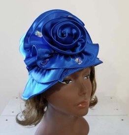 Satin Hat w Lace and Flower Design