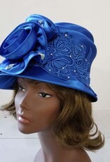Satin Hat w Lace and Flower Design