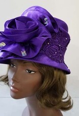 Satin Hat w Lace and Flower Design