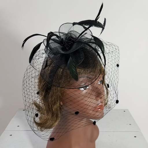 Mesh W Feather Fascinator