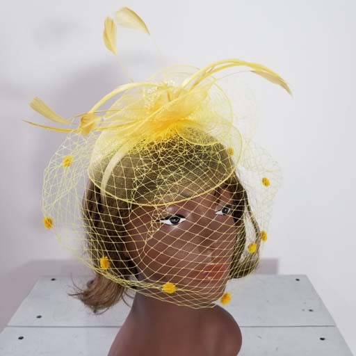 Mesh W Feather Fascinator
