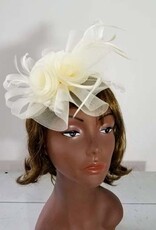 Sophia Collection Ruffle Mesh Flower w Feather Headband